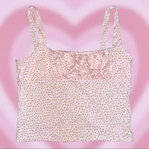 LIGHT PINK FOREVER 21 CHEETAH TANK TOP size L